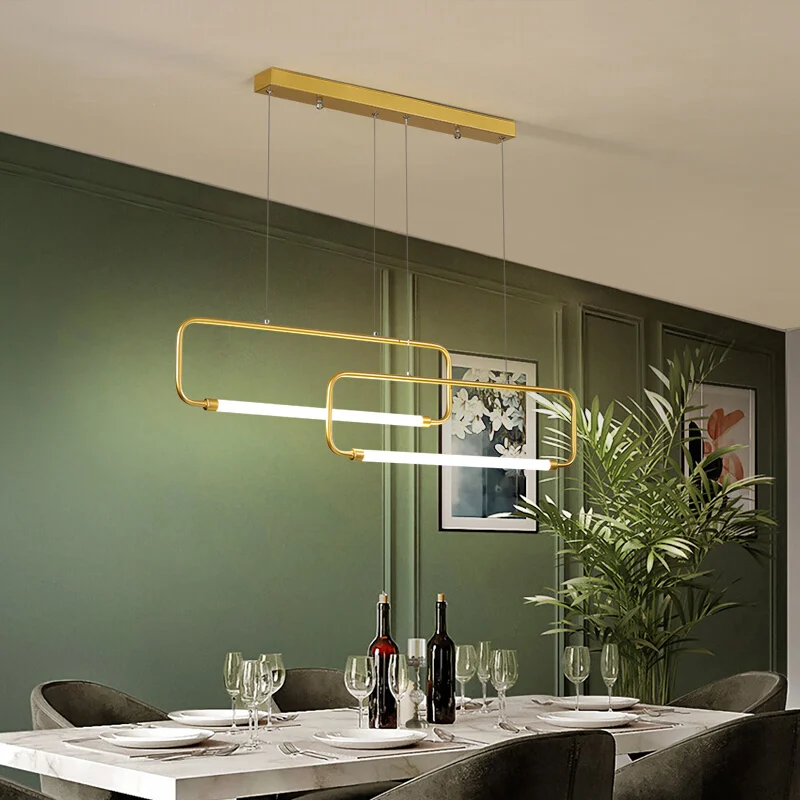 VVS 2021 indoor luxury  kitchen  black golden square lampara colgante modern chandelier lighting