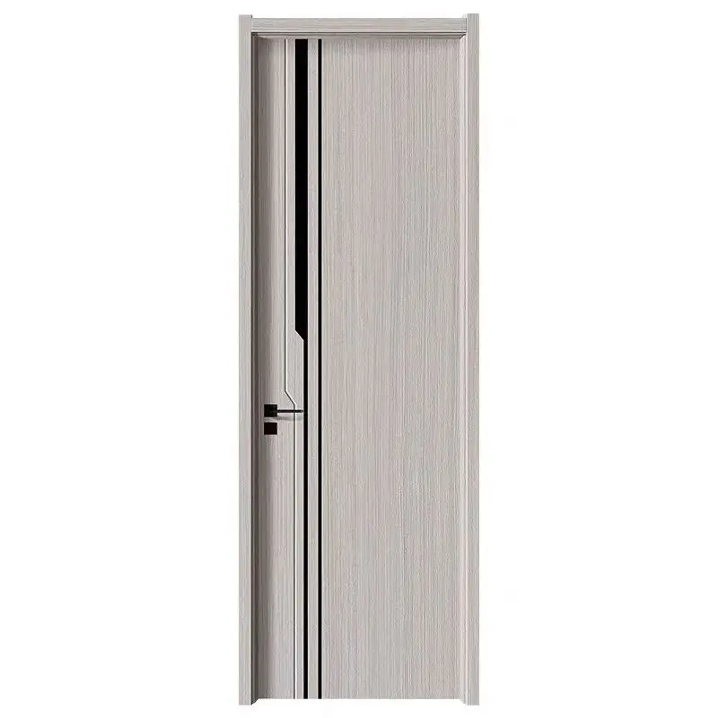 Solid White Minimalist Interior Bedroom Door PVC Material with Baked-On Paint Finish Unpainted Carbon Sound Insulation Feature
