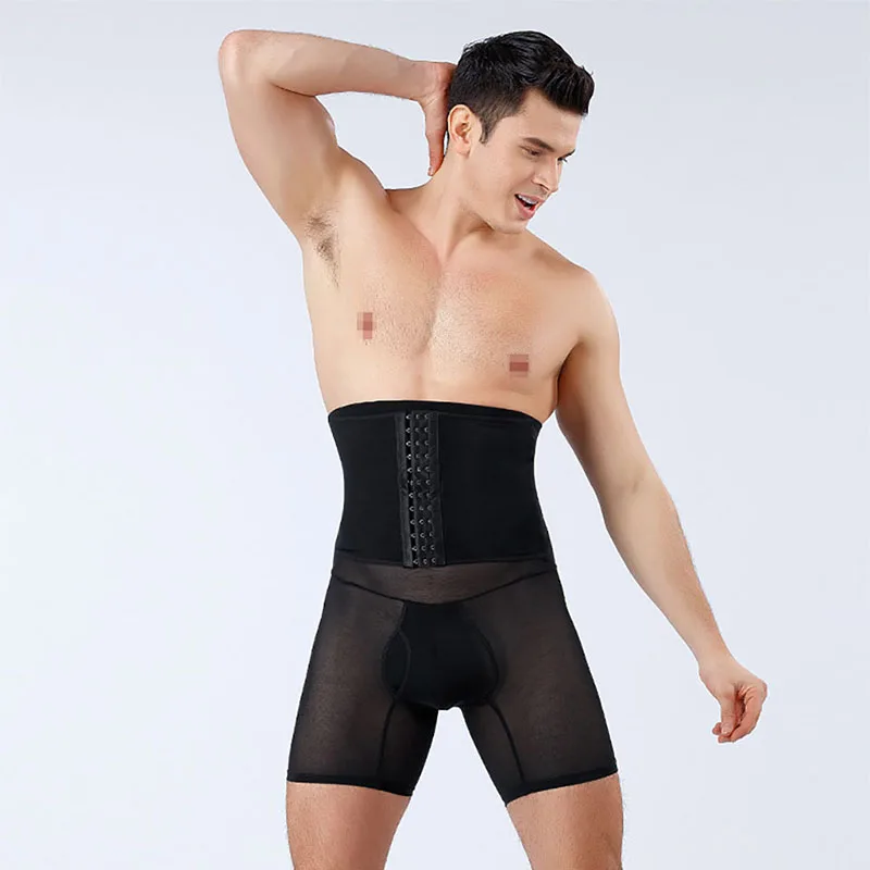 Горячие коробки бесшовное нижнее белье Пояс для живота для похудения Fajas полупрозрачный тренажер с высокой талией для тренировок живота Формирователь для мужчин