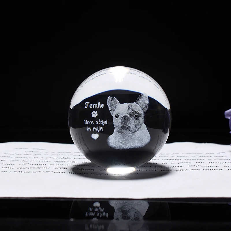 Glass Photo Ball Personalized Crystal Ball Laser Engraving Customized Baby Photo Glass Ball