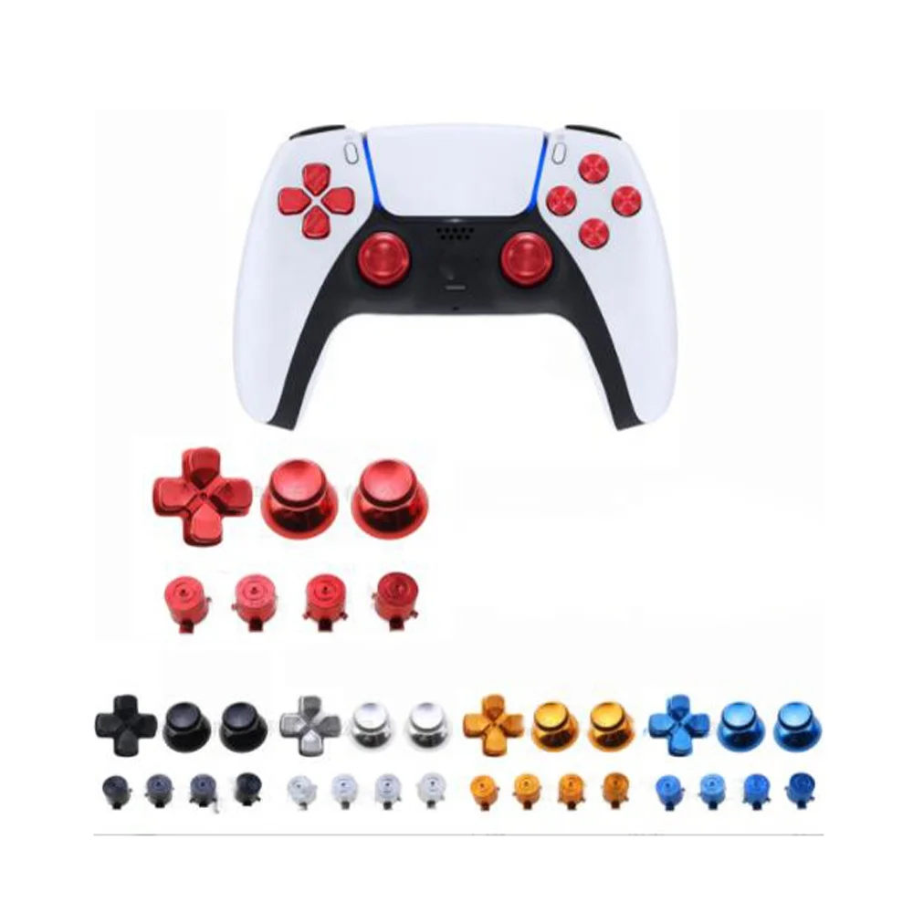 Metal Analog sticks Caps Mushroom Cap Dpad ABXY  Buttons For PS5   Controller  Stick   Repair Kits
