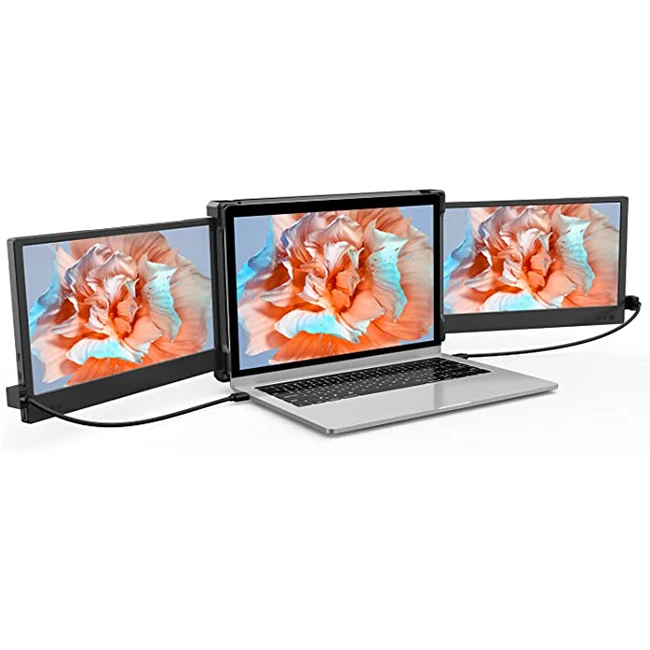Ofiyaa Factory 12Inch Triple Screen Monitor Speakers 13'-16' Mac PC/Notebook For Laptop Monitor Extender P2