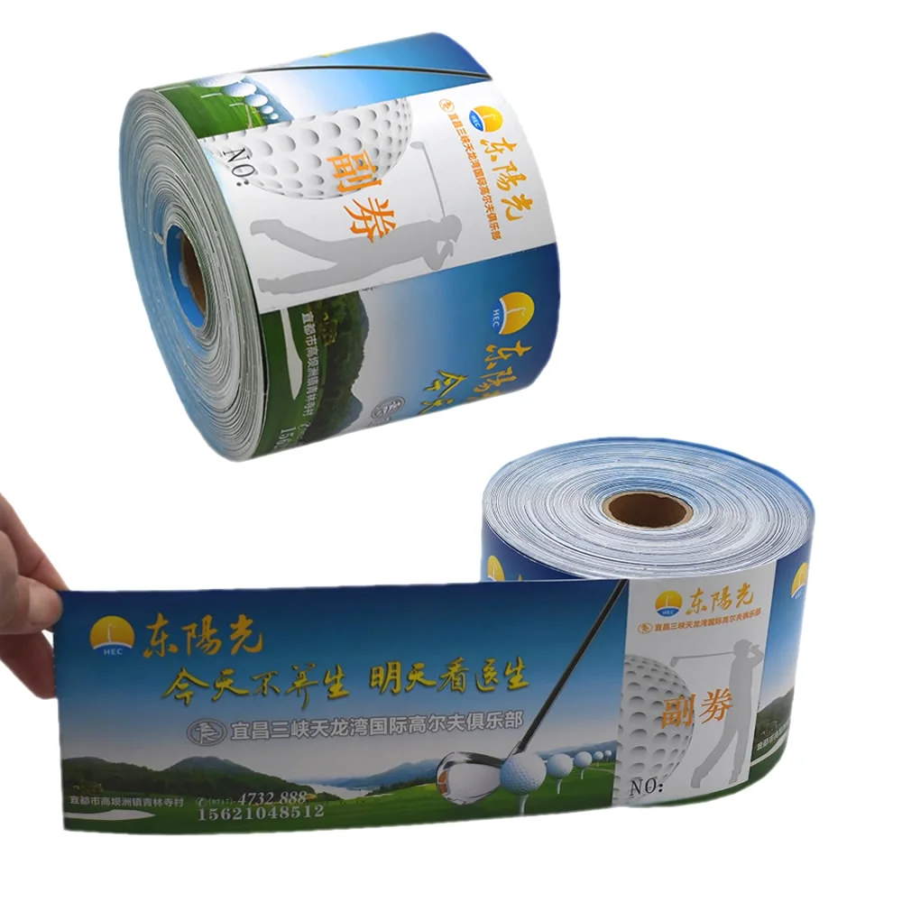 High quality thermal printing airline ticket/boarding pass/movie tickets rolls paper ticket parking