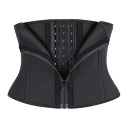 Nanbin Fitness Safety Equipment Waist Trainers Logo Women 2 In 1 Corset Short Torso Waist Trainer with Hook and Zip