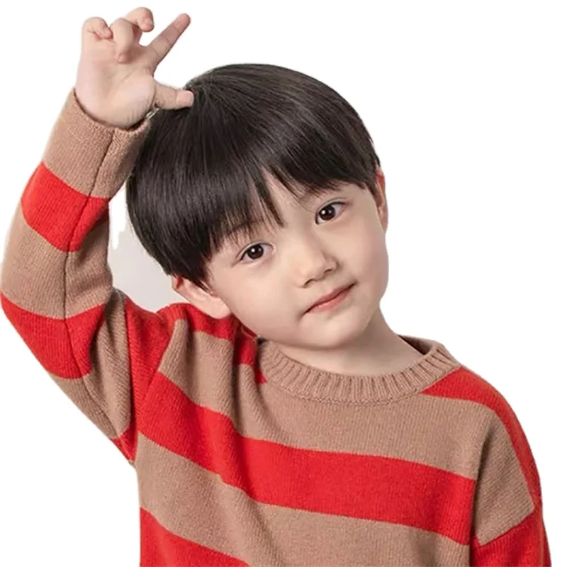 High Quality Synthetic Soft Breathable Boy Kids Hair Short Straight Baby Bobo Hair Wholesale Price Children Human Hair Wig