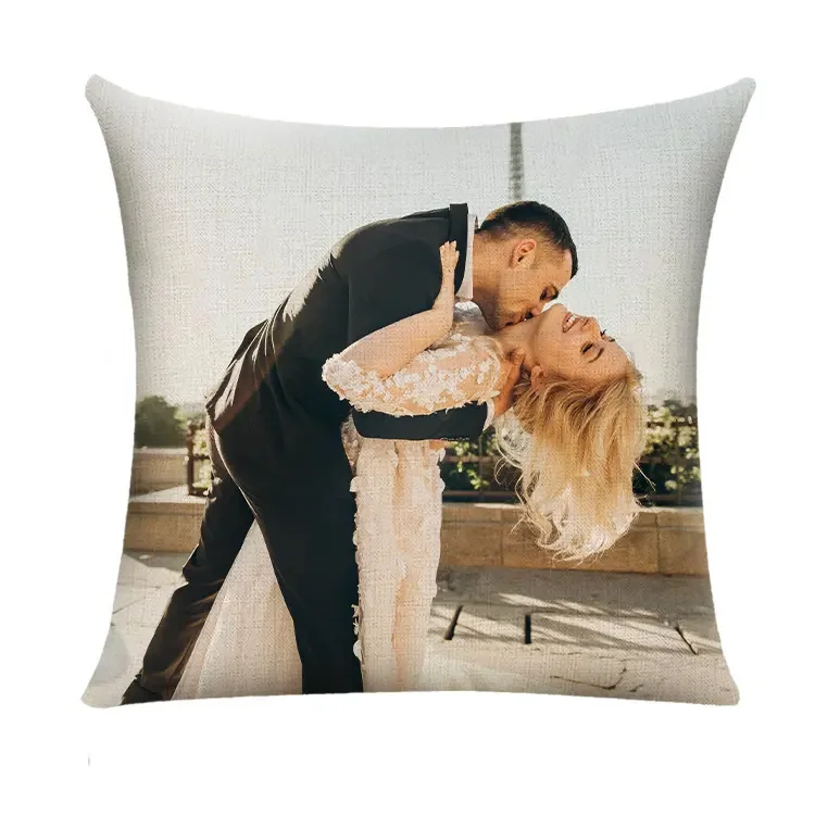 Custom logo Cushion Cover Decorative Linen Cloth Throw Pillow for Home Decor Couch Sofa Bedroom Living Room