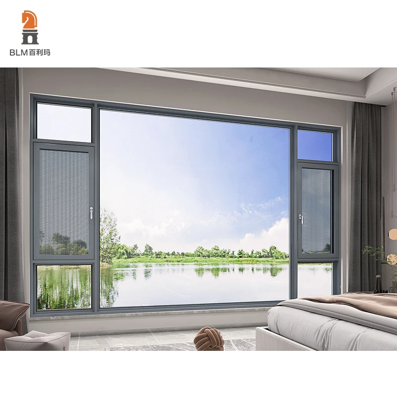 Подгонянный дом ударное тепловое разрушение створки двери поворотный звуконепроницаемый наружу открываемое окно