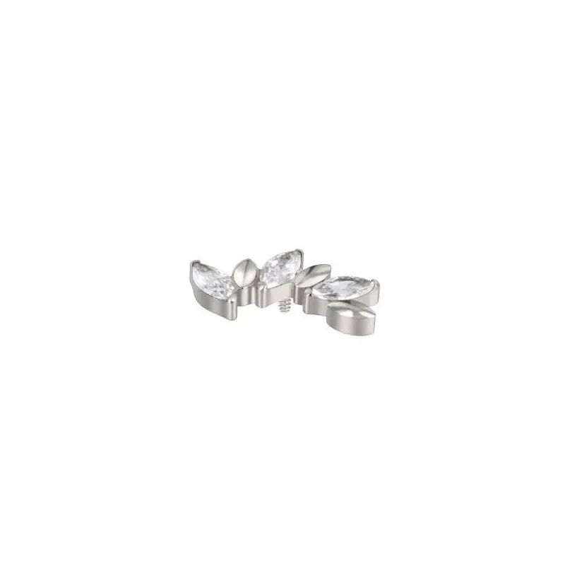 G23 Titanium Internally Threaded Cartilage Ear Studs Lip Ring Earrings Piercing Jewelry CZ Top Part