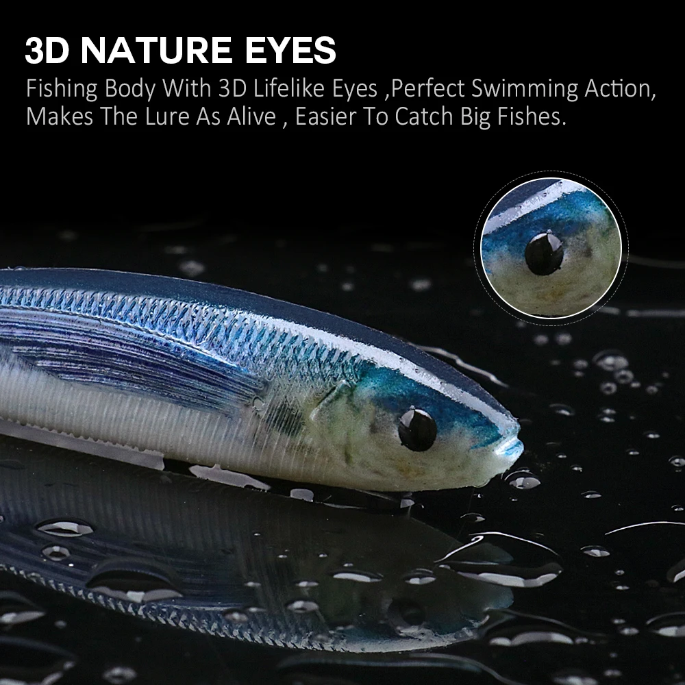 lifelike swimbait fishing soft lures freshwater saltwater soft plastic lure 120mm 10g 3D print artificial silicone bait for fish