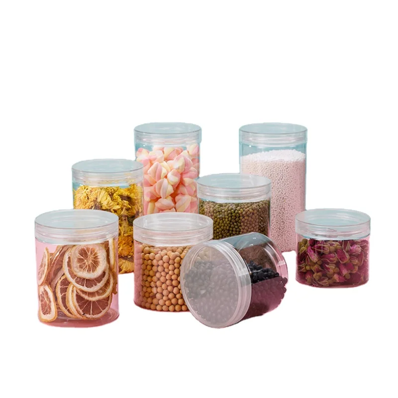 Food can PET plastic bottle transparent sealed biscuit snack plastic can