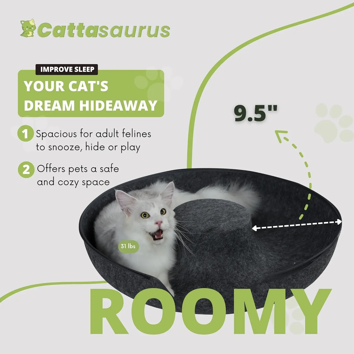 Cat Cave for Multiple Cats & Large Cats for Indoor Cats, Cat Tunnel Bed, Scratch Detachable & Washable Tunnel Cat Bed