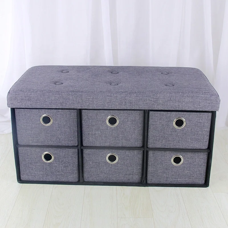 2022 hot sale can sit drawer storage stool foldable multifunctional storage box lazy sofa storage stool factory wholesale