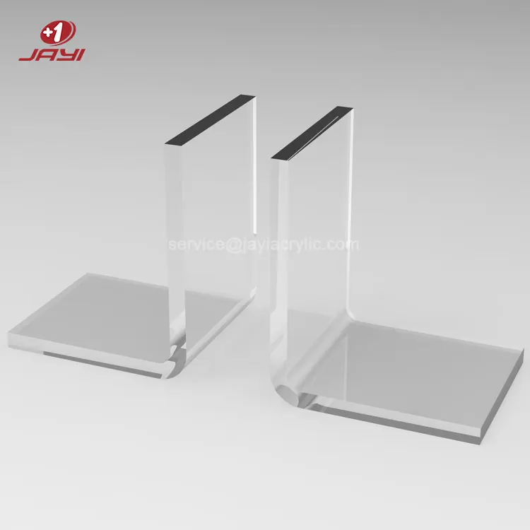  JAYI Custom Acrylic Book end Lucite L Shape Mail Magazine Holder