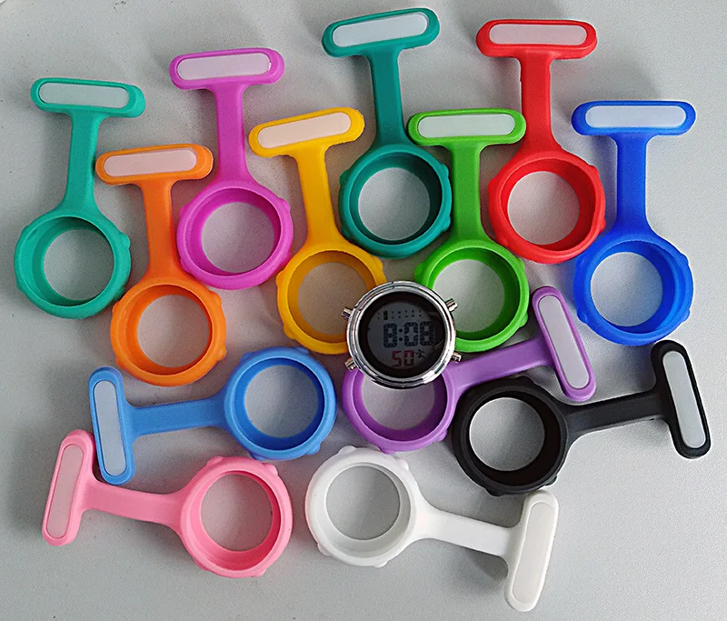 High quality Brooch Silicone Pocket  Digital Nurse Watch for Hospital reloj de enfermera