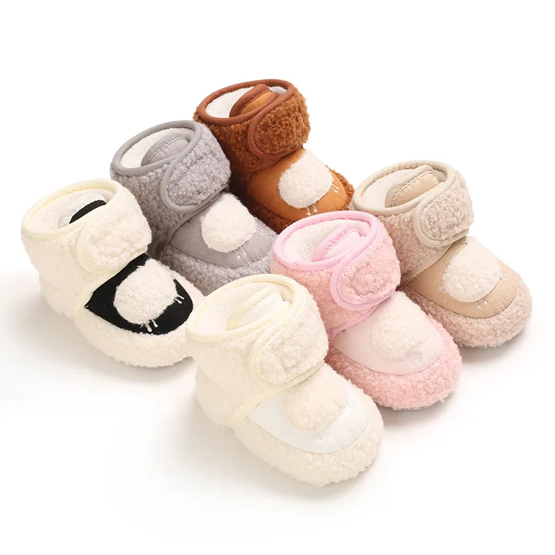 0-1Year newborn baby winter loafers toddler casual cotton shoes Thermal Anti-slip plush warm boots