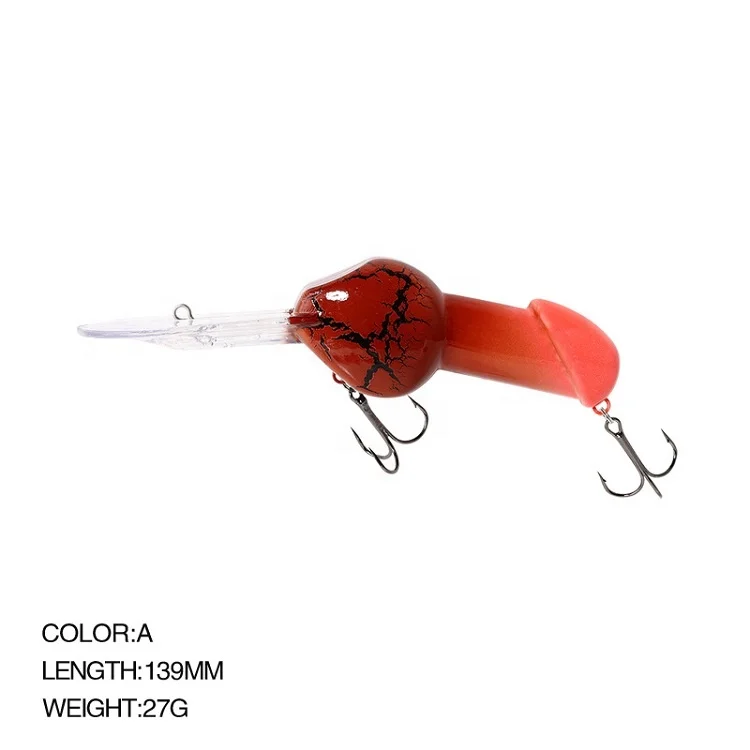 New Design JJ Fishing Bait 139mm 27g Artificial Penis Lure Deep Diving Crankbait Fishing Lure