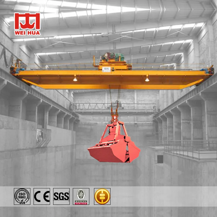 Customizable 10 ton 20 ton Grab Bucket Double Girder Overhead type bridge Crane