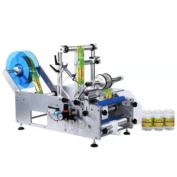 High quality labeller sticker labelling 10ml tabletop round bottle labeling machine