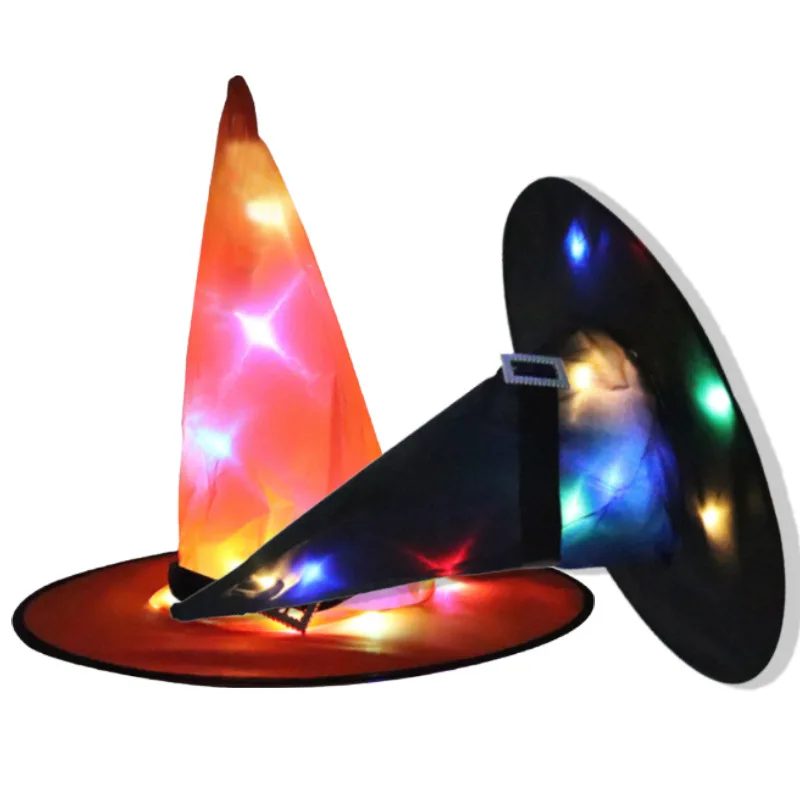 Wholesale Halloween Party Witch Hat Costume Led Halloween Witch Hat Halloween Witch Hats Lights