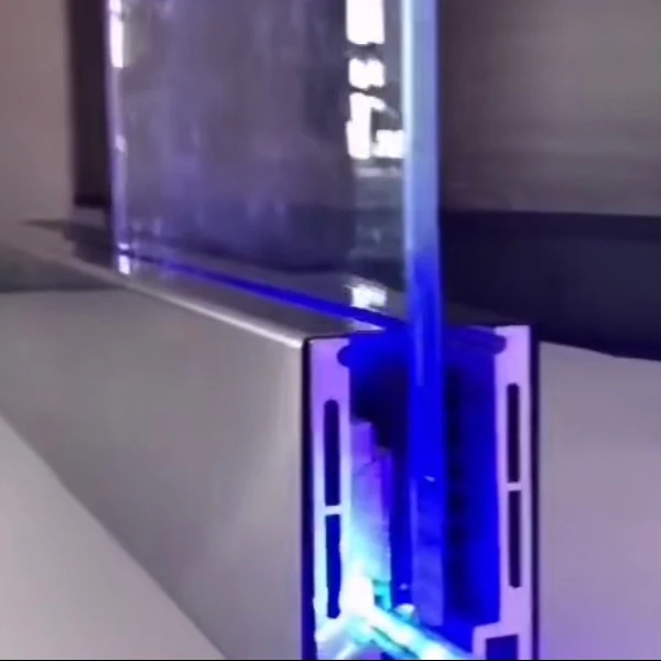 Balcony Aluminum Shoes U Channel Glass Railing with LED Light Aluminum Profile Frameless Glass Balustrade