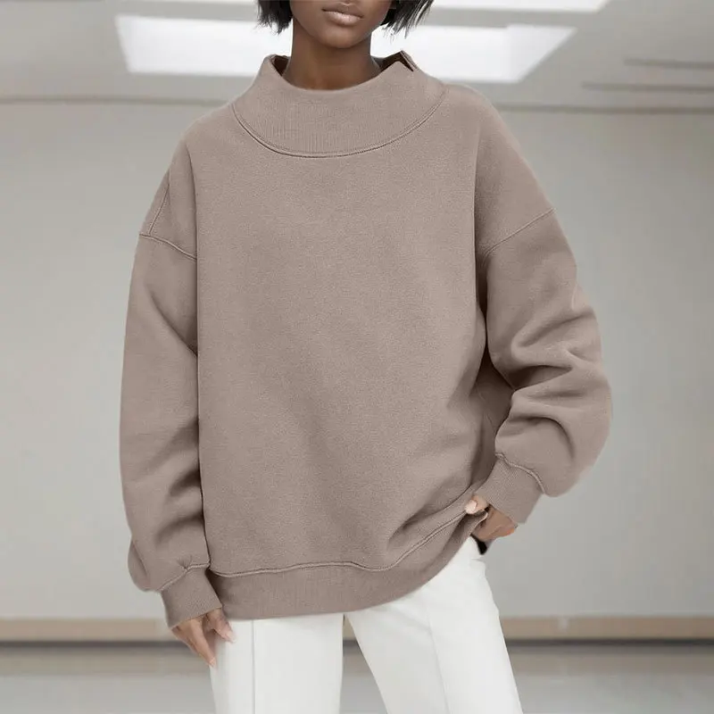 Nuesafe Custom Sweater Sublimation Oversized Sweatshirt Custom Logo Clothing Blank Cross Shoulder Stand Collar Sweatshirts