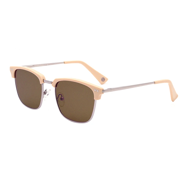 VIFF HA20096 Acetate Designer Beige Sunglasses Women Fashion Gafas De Sol OEM CR39 Polarized Lens Club Master Acetate Sunglasses