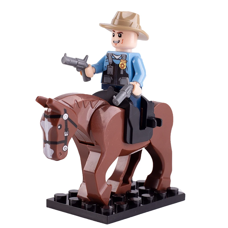 
Urban scene horse weapon accessories western cowboy sheriff military toy mini figure compatible with Legoinglys 