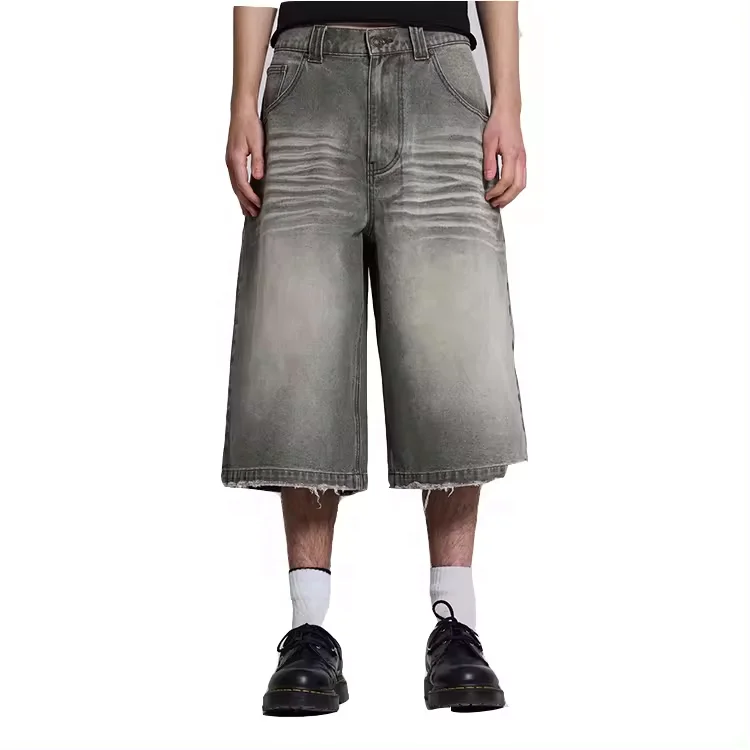 Заводские свободные расклешенные Широкие джинсовые шорты