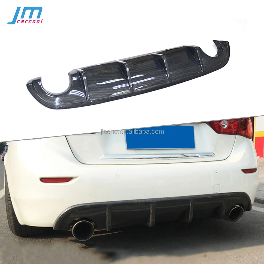 Carbon Fiber/FRP Rear Bumper Diffuser Lip Spoiler for Infiniti Q50 Q50S 2014-2017 add on style