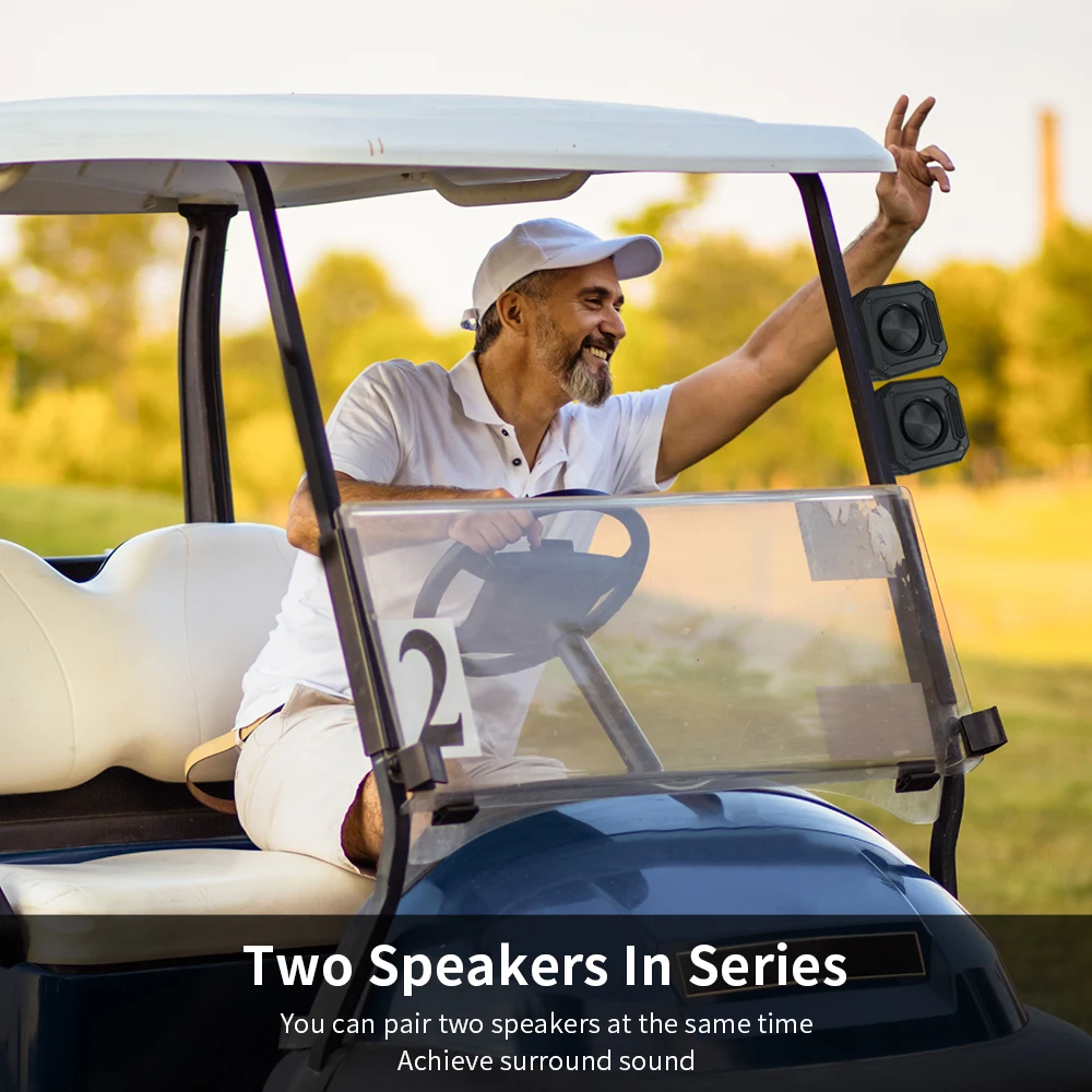 Golf Blue tooth Speaker with Magnetic, Portable Wireless Speaker Deep Bass for Golf Cart, TWS,Shockproof/ IPX7 Waterproof