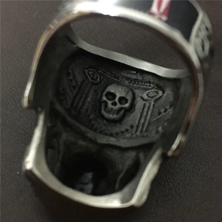 Wholesale Freemasonry Skull Ring Punk Ring Domatic Personality of Men Ring Zinc Alloy Opp Bag Stainless Steel Skeleton 2-7 Days
