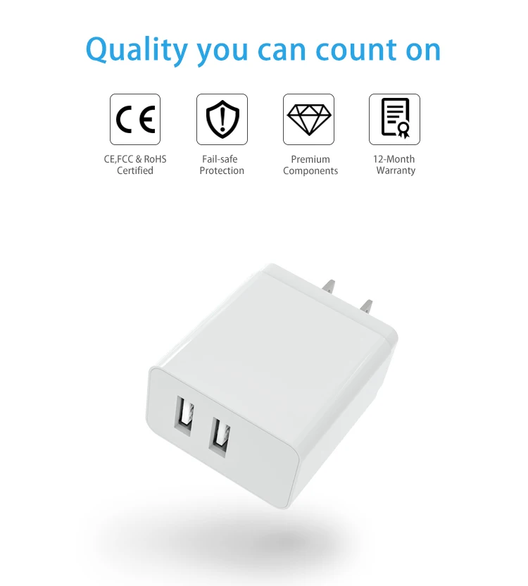  ZONSAN OEM 2 порта USB 3.1A настенное домашнее зарядное устройство адаптеры для мобильных