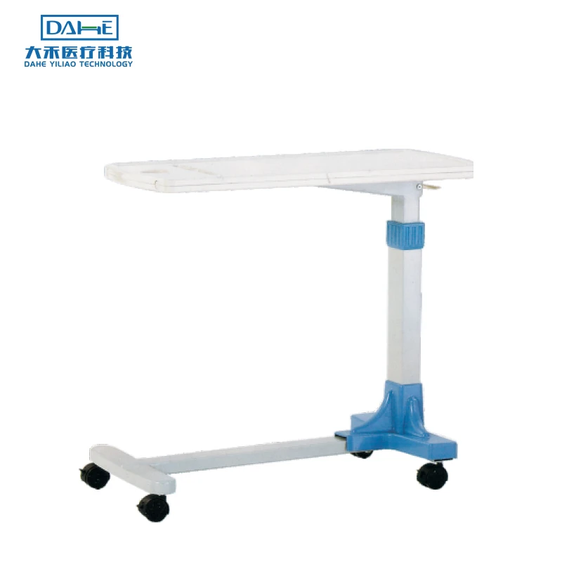
hospital furntrue Easy Adjustable Bedside Table Quick and Easy Assembly Overbed Table with Locking Swivel Wheels 