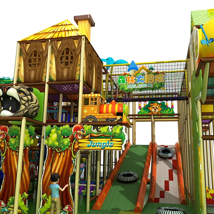 Cowboy Tree House Indoor Playground Rainforest Theme Tree House Coconut Adventure Playground
