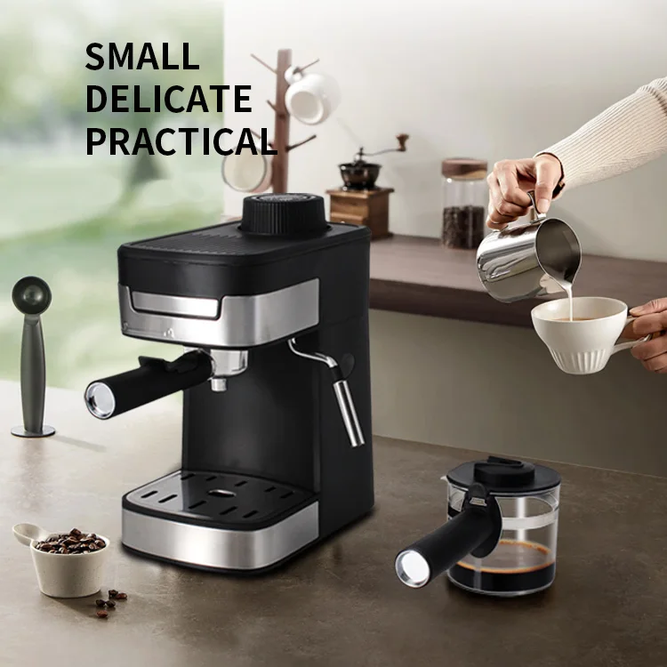 2024 Wholesale Automatic power-off Professional Espresso Machine Cafe Maker Latte Cappuccino Coffee Maker Black
