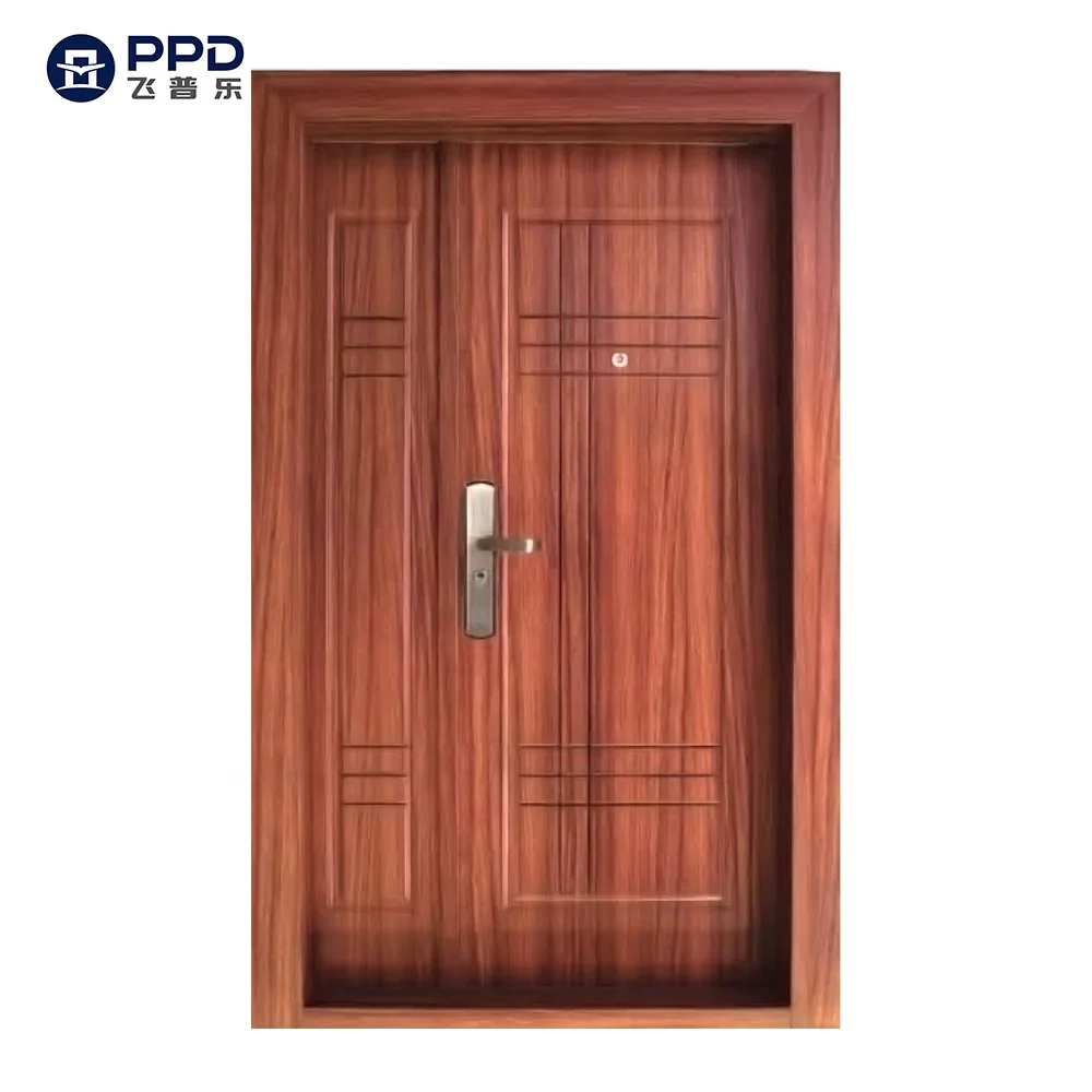 Modern Main Entrance  Security Steel Door Iron Exterior House Door Designs With Smart Lock