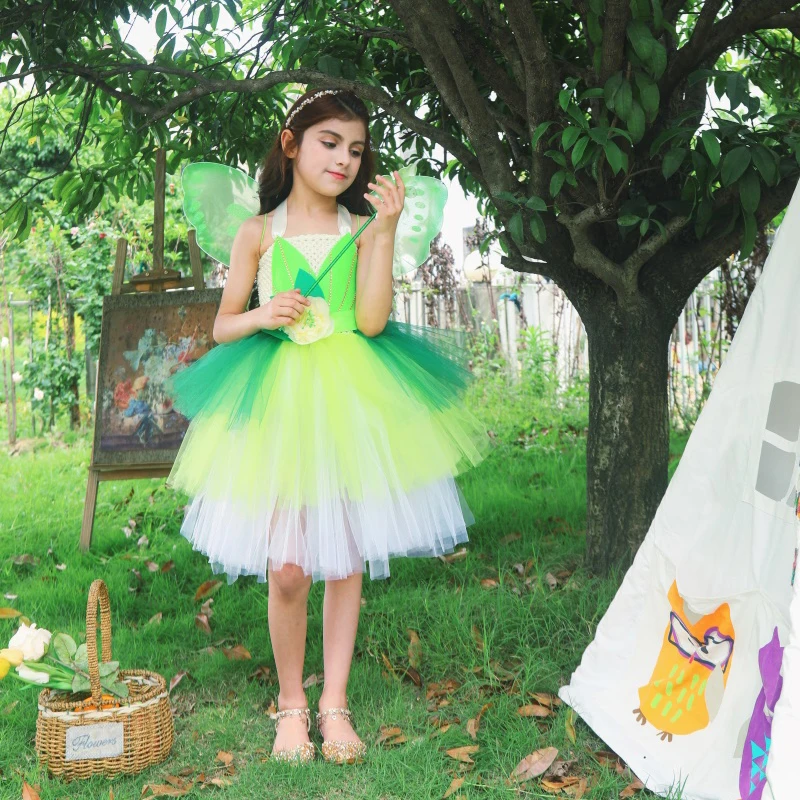 Halloween Fancy 3 Layered Tulle Fairy Princess Clothes Party Cake Dress For Girl 2-10 Year