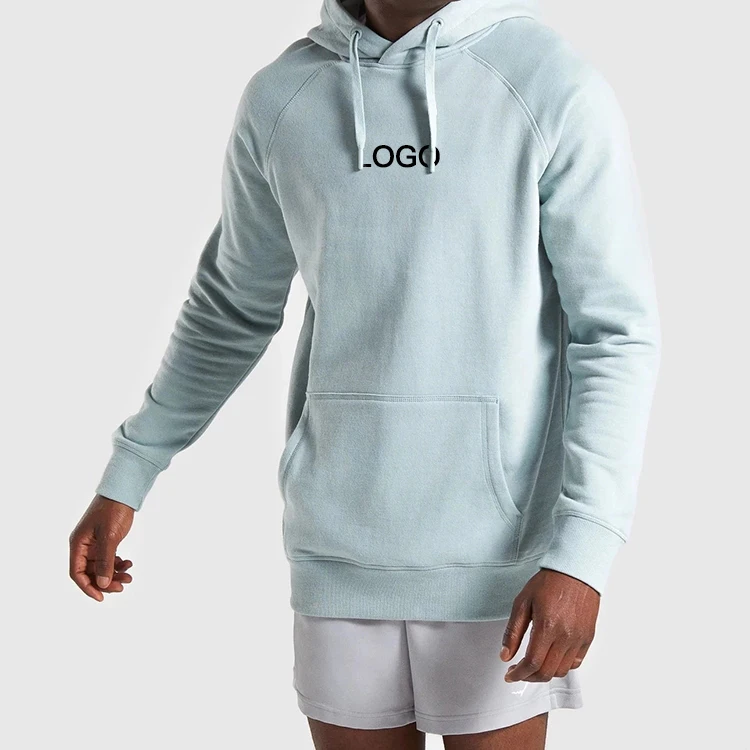 
Premium quality spring and autumn wear unisex 380gsm hoodies bulk plain blue pima cotton hoodie 