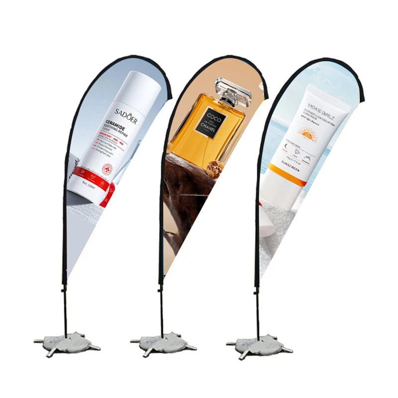 Promotion Advertising Custom Beach Flag With Pole and  Block Flag Square Flags For Event