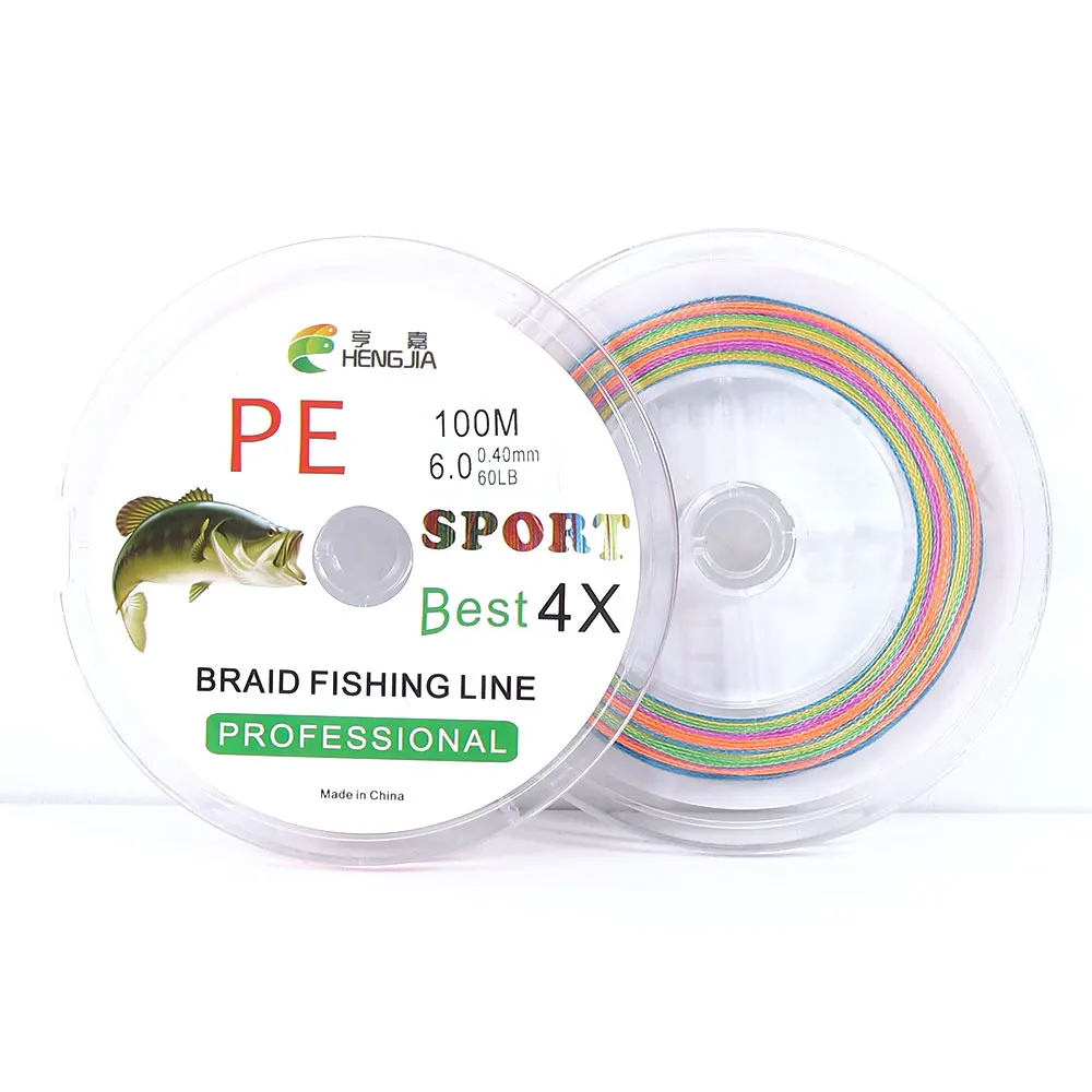 100M PE Braided Fishing Line 4 Strands  Strong Multicolor Fishing Line