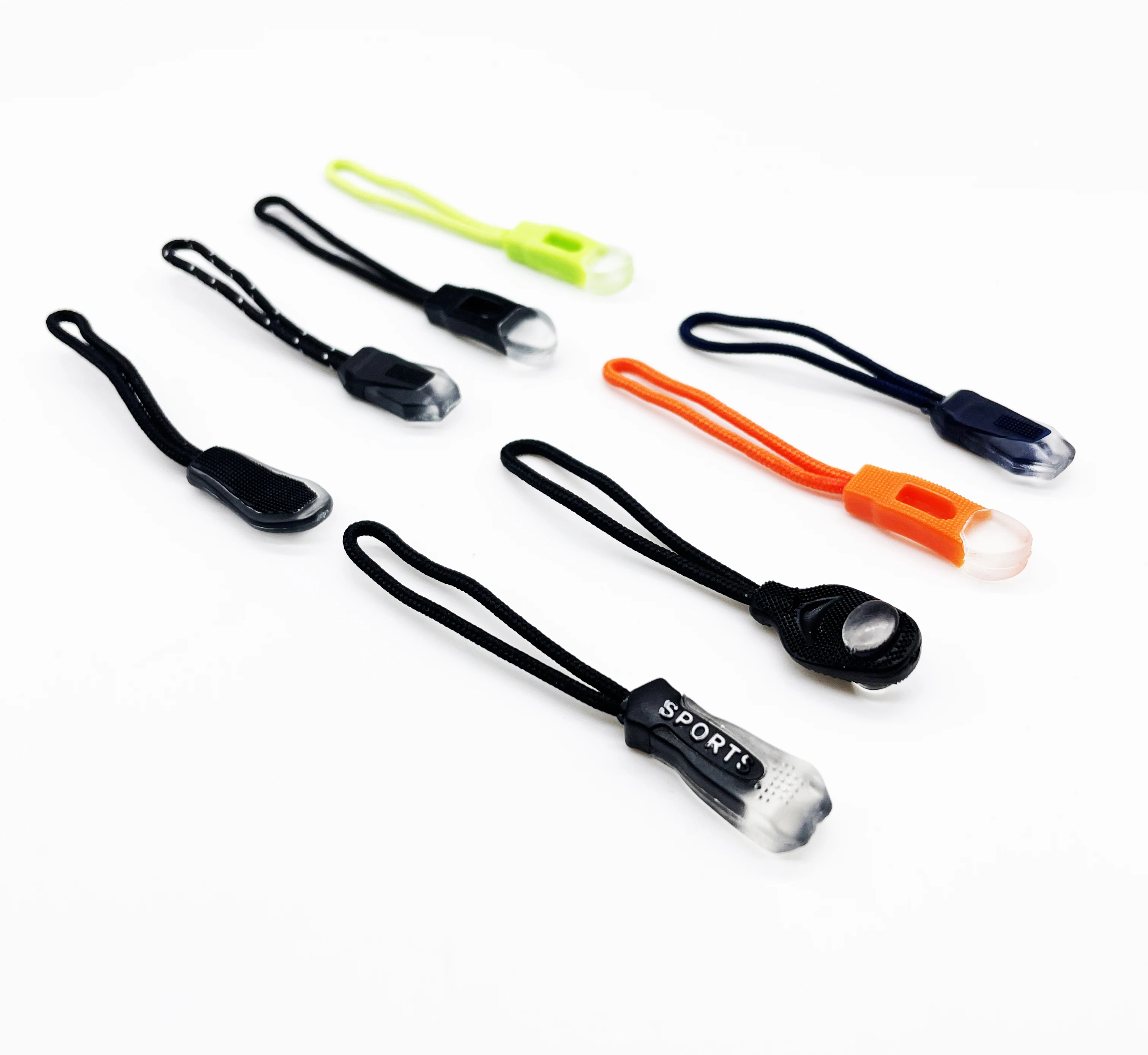 PVC soft zipper cord puller tags silicone zip cord tabs zip pull replacement