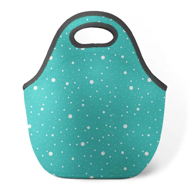 Thermal printed neoprene lunch bag picnic handbag