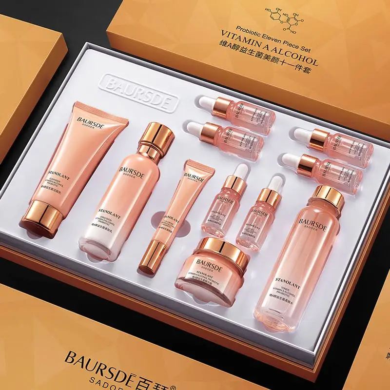 BAURSDS Probiotic Vitamin a Alcohol 11 Piece Set Deep Moisturizing Firming Multiple Professional Skin Care Products