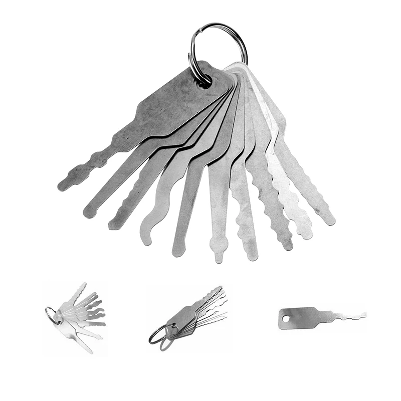 10pc Stainless Steel Dual Sided Jiggler Car Auto Lock Out Emergency Kit ,Access Door Unlock door open Keys Tool