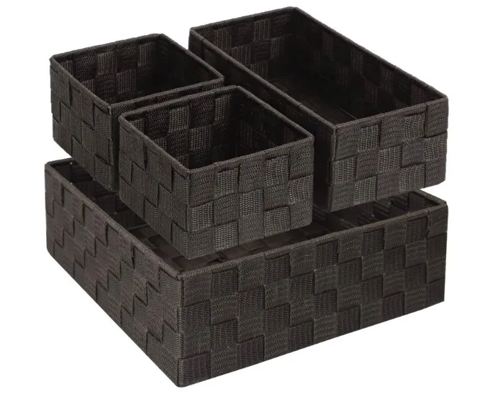 Wholesale Handmade PP Strap Non-Woven Polypropylene Decorative Weaving Basket