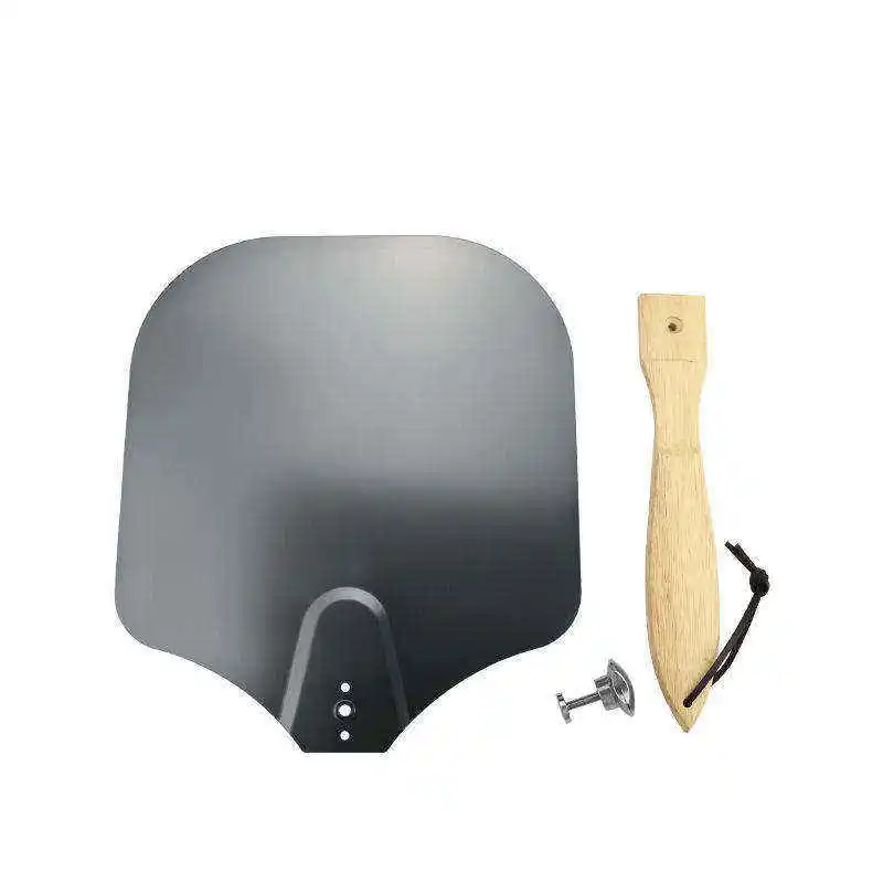 Premium quality Durable Black Hard anodized Pizza turning peel shovel paddle with Folding Handle for Pizza Oven