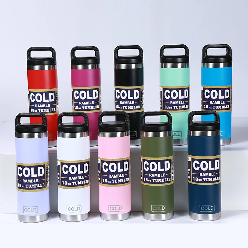 18oz Water Bottle COLD Stainless Steel Sport Bottle Insulated Travel Water Bottles