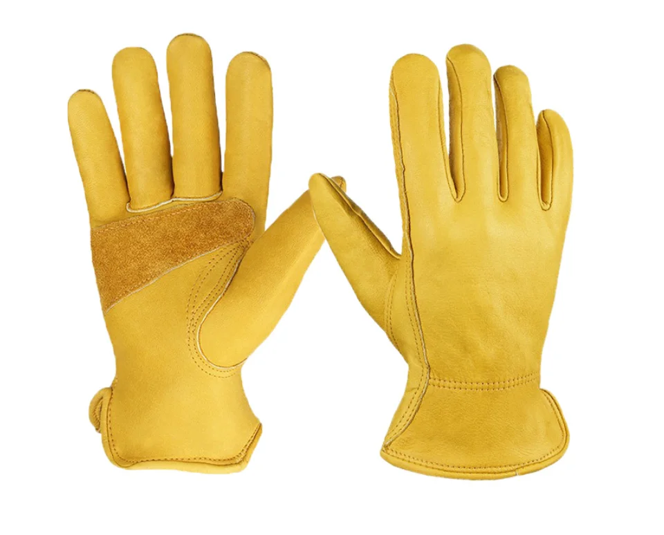 Factory Wholesale High Quality Cow split Anti Cut Industrial work Leather Mechanics Safety Glove