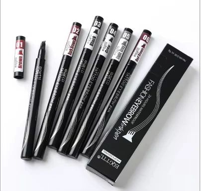 New Lasting Sketch 4 Fork Pointed Liquid Eyebrow Eyebrow Tattoo Pencil Pen Waterproof Eyebrow Booster
