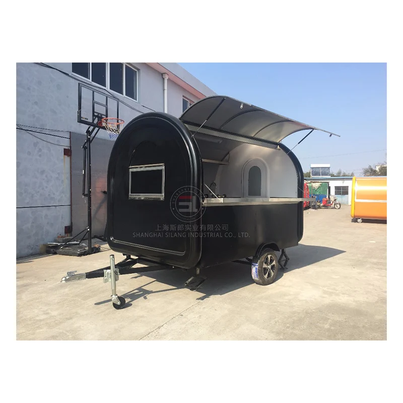Shanghai black food truck sale to malaysia mobile food trailer
